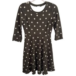 Kaileigh Knit Polka Dots Flare Sweater Mini Dress